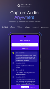 اسکرین شات 1 برنامه Rev: Record & Transcribe