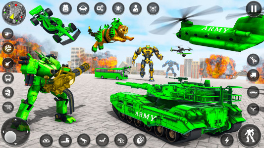 اسکرین شات 4 برنامه Army Tank Robot 3D Car Games