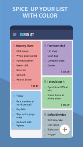 اسکرین شات 2 برنامه Grocery Shopping List -BudList