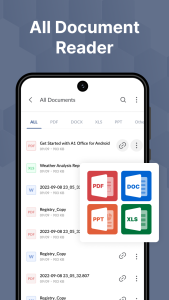 اسکرین شات 2 برنامه Word, PDF, XLS, PPT: A1 Office