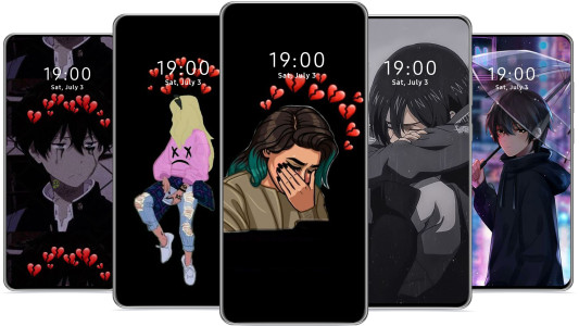 اسکرین شات 2 برنامه Sad Anime Wallpaper