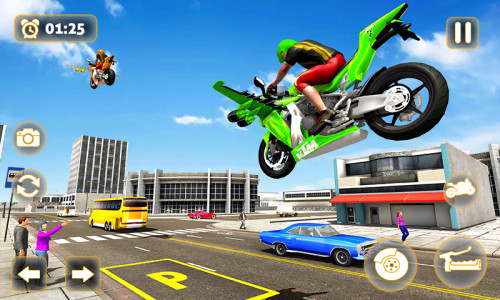 اسکرین شات 3 بازی Light Bike Race Flying Stunts