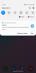 اسکرین شات 1 برنامه Samsung Push Service