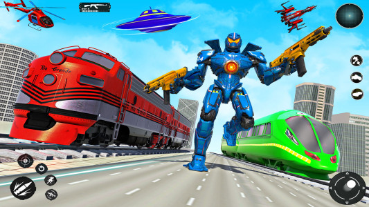 اسکرین شات 4 برنامه Train Robot Transform Car Game
