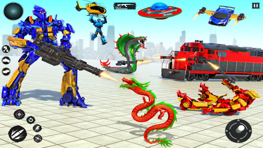 اسکرین شات 3 برنامه Train Robot Transform Car Game