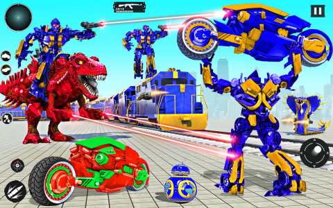 اسکرین شات 2 برنامه Train Robot Transform Car Game
