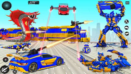 اسکرین شات 1 برنامه Train Robot Transform Car Game