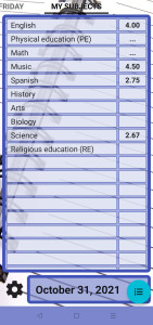 اسکرین شات 1 برنامه My Grades - School Timetable