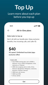 اسکرین شات 3 برنامه Singtel Prepaid hi!App