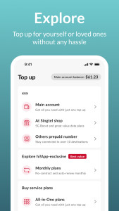 اسکرین شات 2 برنامه Singtel Prepaid hi!App
