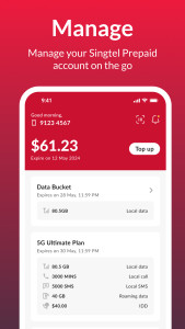 اسکرین شات 1 برنامه Singtel Prepaid hi!App