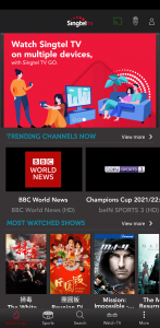 اسکرین شات 1 برنامه Singtel TV GO