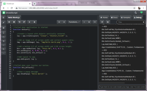 اسکرین شات 5 برنامه DroidScript: JS and Python IDE