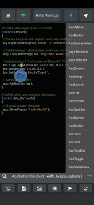 اسکرین شات 2 برنامه DroidScript: JS and Python IDE