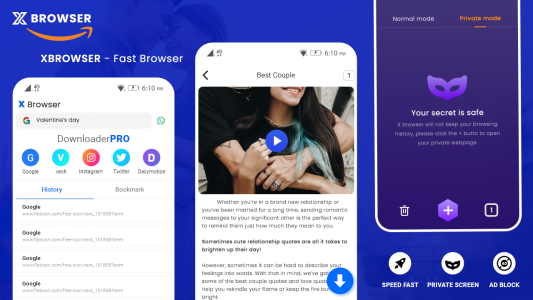 اسکرین شات 1 برنامه X Browser - Video Downloader