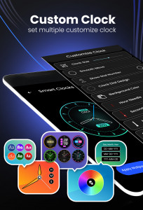 اسکرین شات 3 برنامه Smart Watch: Clock Wallpapers