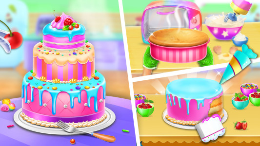 اسکرین شات 7 برنامه Sweet Bakery: Baking Cake Game