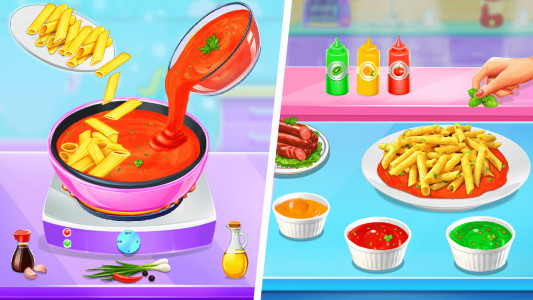 اسکرین شات 2 برنامه Make Pasta Cooking Girls Games