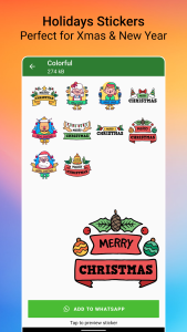 اسکرین شات 7 برنامه Christmas Stickers WASticker