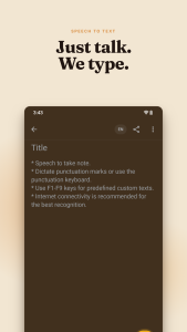 اسکرین شات 1 برنامه SNotes: Voice & Speech to Text