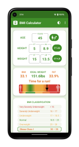 اسکرین شات 2 برنامه BMI Calculator