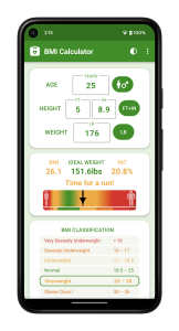 اسکرین شات 3 برنامه BMI Calculator