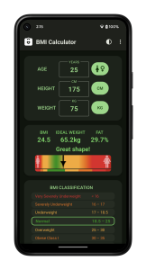اسکرین شات 4 برنامه BMI Calculator