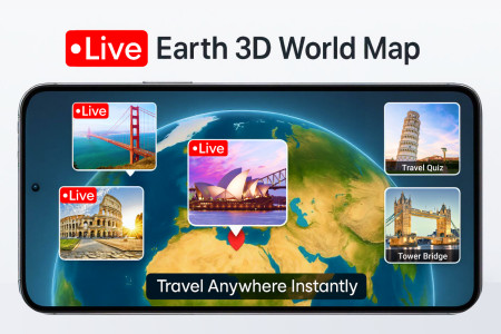 اسکرین شات 1 برنامه GPS Earth Map - Live Satellite