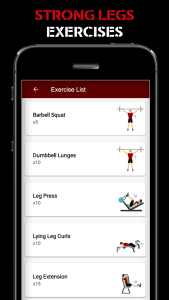 اسکرین شات 6 برنامه Gym Workout Legs Training App