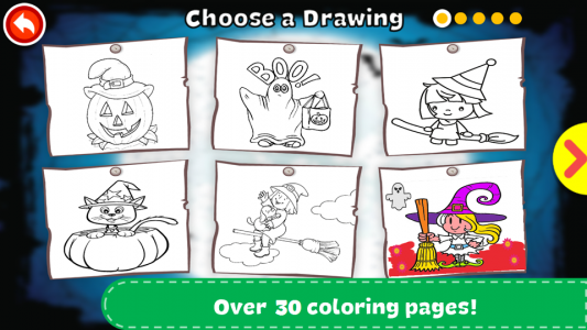 اسکرین شات 5 برنامه Halloween Coloring Book