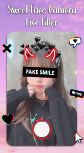 اسکرین شات 6 برنامه Sweet Face Camera Live Filter
