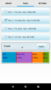 اسکرین شات 2 برنامه AParted ( Sd card Partition )