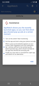 اسکرین شات 2 برنامه Appwatch - Remove pop up ads