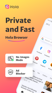 اسکرین شات 1 برنامه Hola-Private&Fast web Browser
