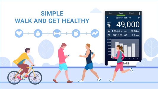 اسکرین شات 2 برنامه Pedometer - Step Counter