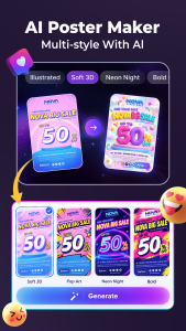 اسکرین شات 2 برنامه AI Poster Maker - Flyer Maker