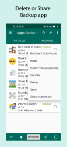 اسکرین شات 6 برنامه Apps Backup and Restore