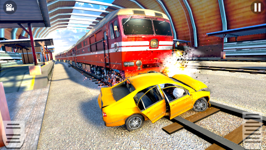 اسکرین شات 2 برنامه Train Car Crash Derby Game 3D