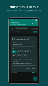 اسکرین شات 4 برنامه Json Genie: JSON Viewer/Editor