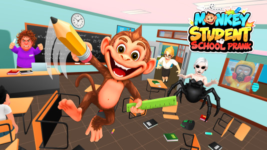 اسکرین شات 6 بازی Monkey Student: School Prank