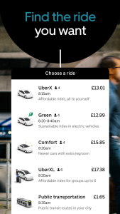 اسکرین شات 2 برنامه Uber - Request a ride