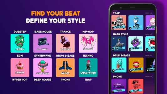 اسکرین شات 5 برنامه Beat Machine: Music Maker & DJ