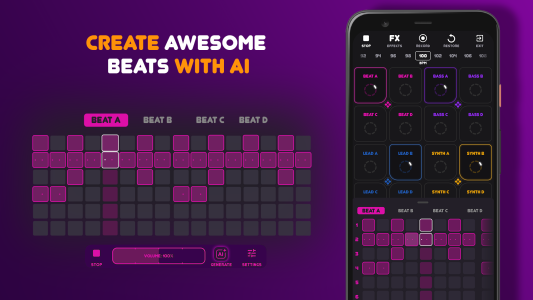 اسکرین شات 2 برنامه Beat Machine: Music Maker & DJ