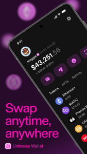 اسکرین شات 1 برنامه Uniswap: Crypto & NFT Wallet