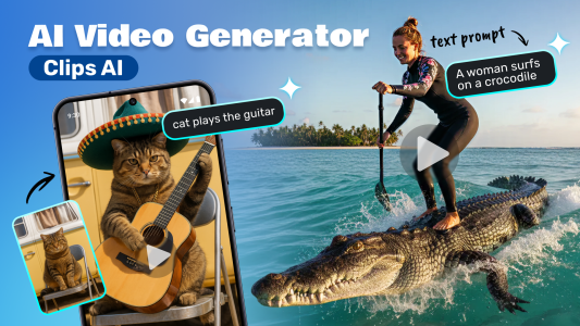 اسکرین شات 1 برنامه AI Video Generator - Clips AI