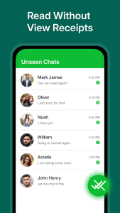 اسکرین شات 2 برنامه Unseen Messenger No Last Seen