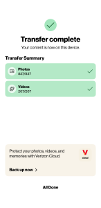 اسکرین شات 5 برنامه Verizon Content Transfer
