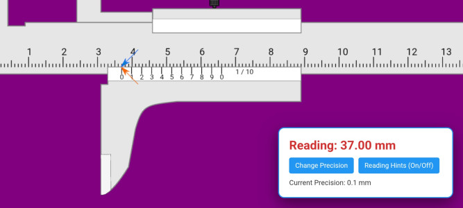 اسکرین شات 3 برنامه Vernier Caliper