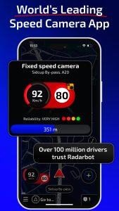 اسکرین شات 1 برنامه Radarbot Speed Camera Detector