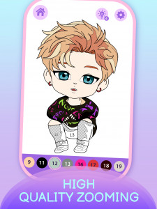 اسکرین شات 3 بازی KPOP Chibi Coloring by Number